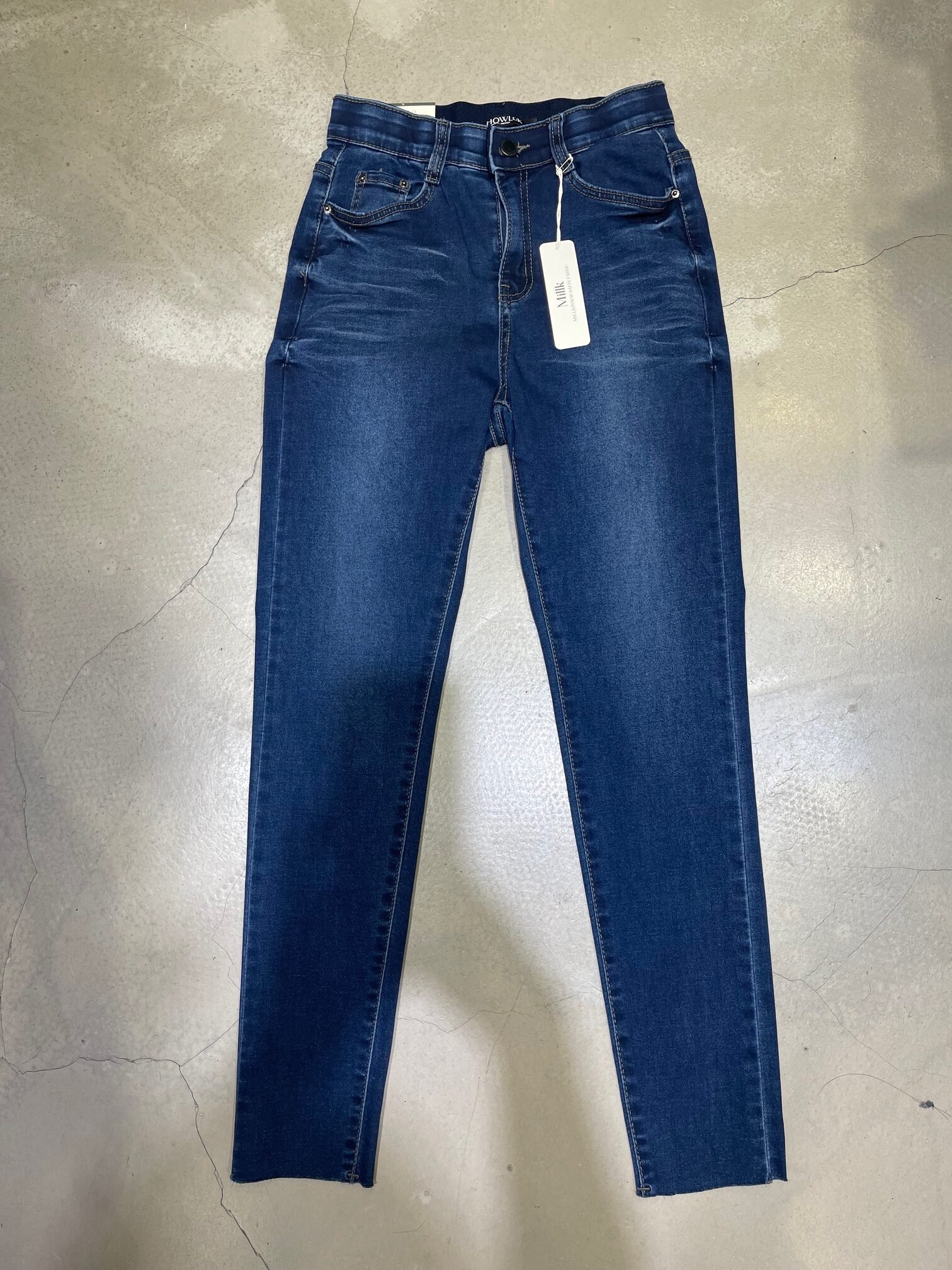 #5281 秋季深藍色牛奶料貼腳牛仔褲 (S-XL, 獨家2XL) - Image 11
