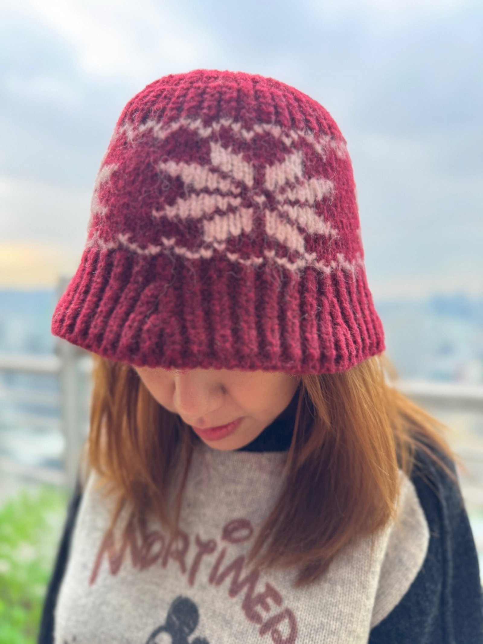 #6674 雪花針織帽