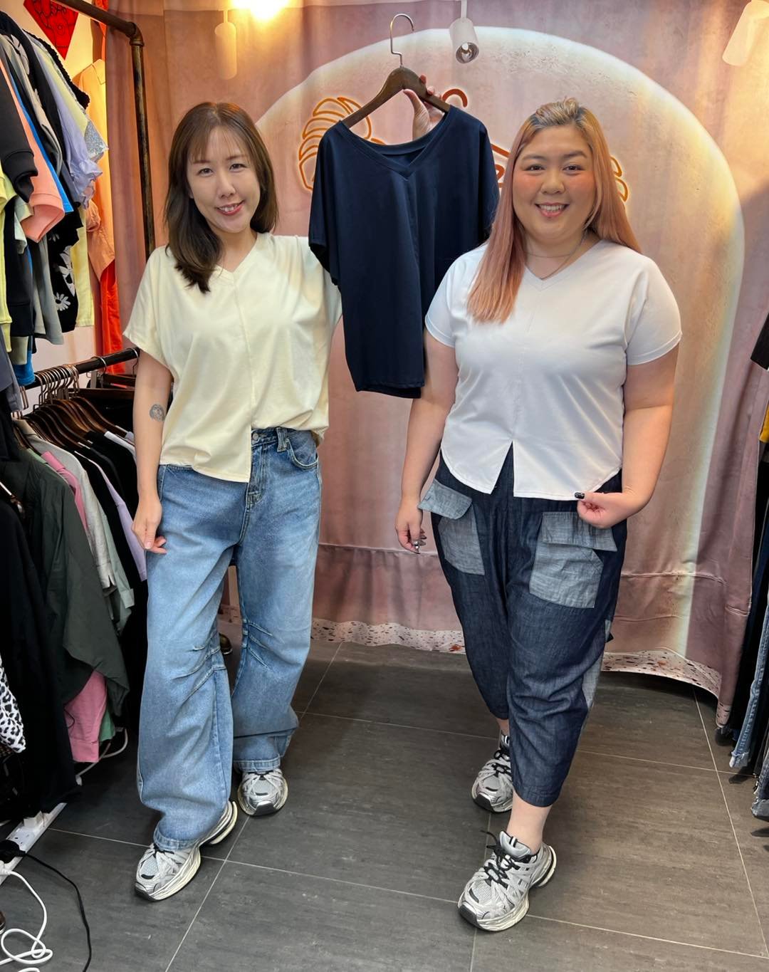 #6793 夏季V領薄棉料TEE