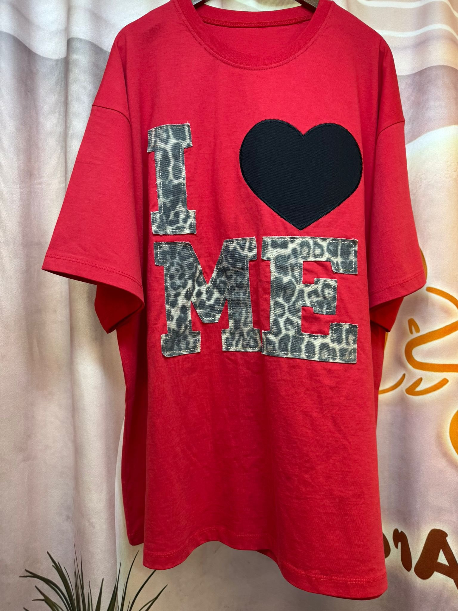 #7034 夏季I LOVE ME車花章棉料TEE - Image 6