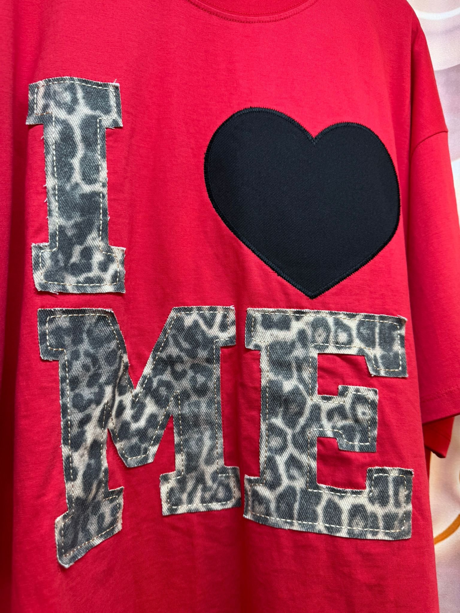 #7034 夏季I LOVE ME車花章棉料TEE - Image 5