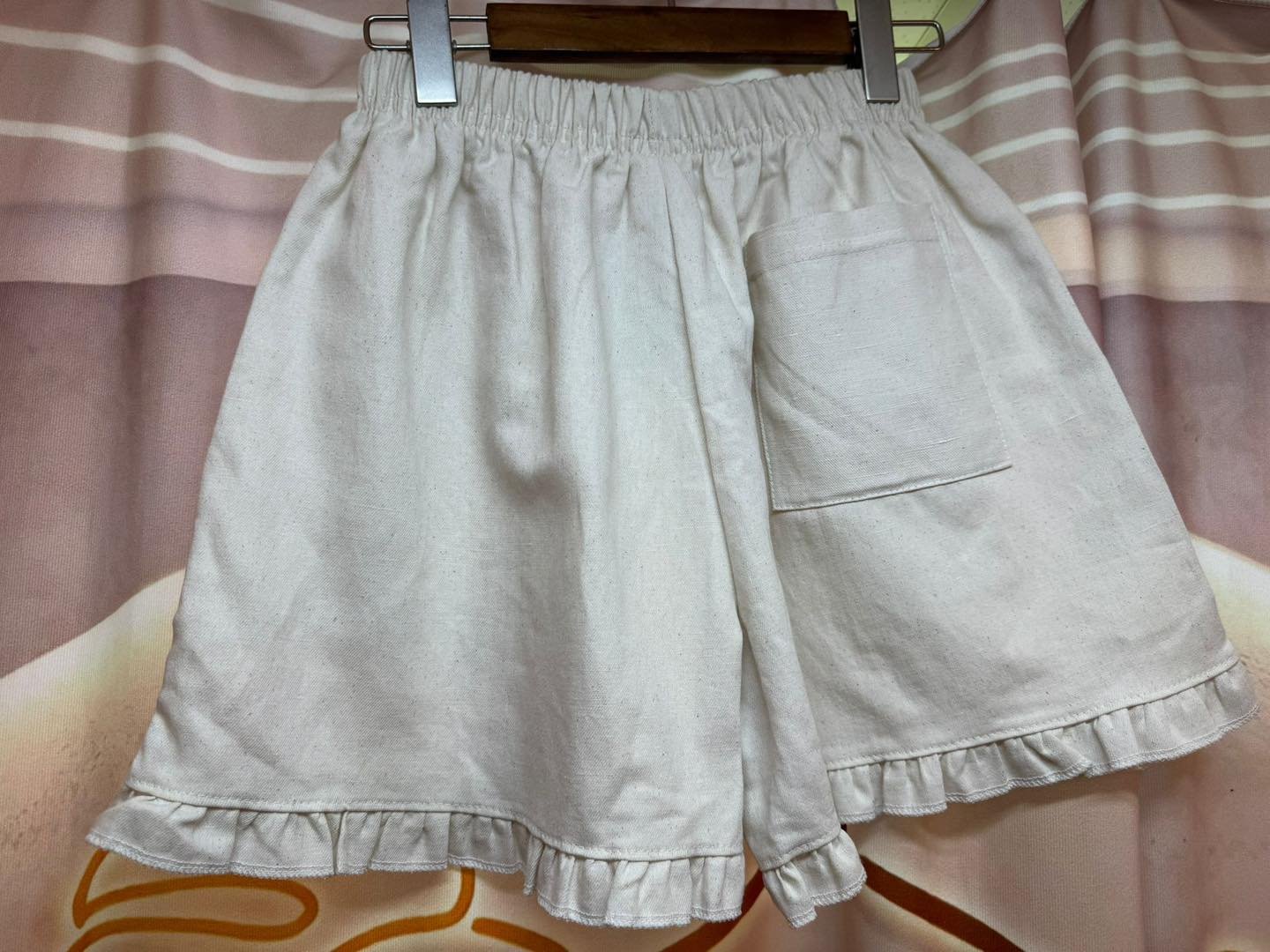#7067 夏季斜紋布波浪腳短褲 - Image 10