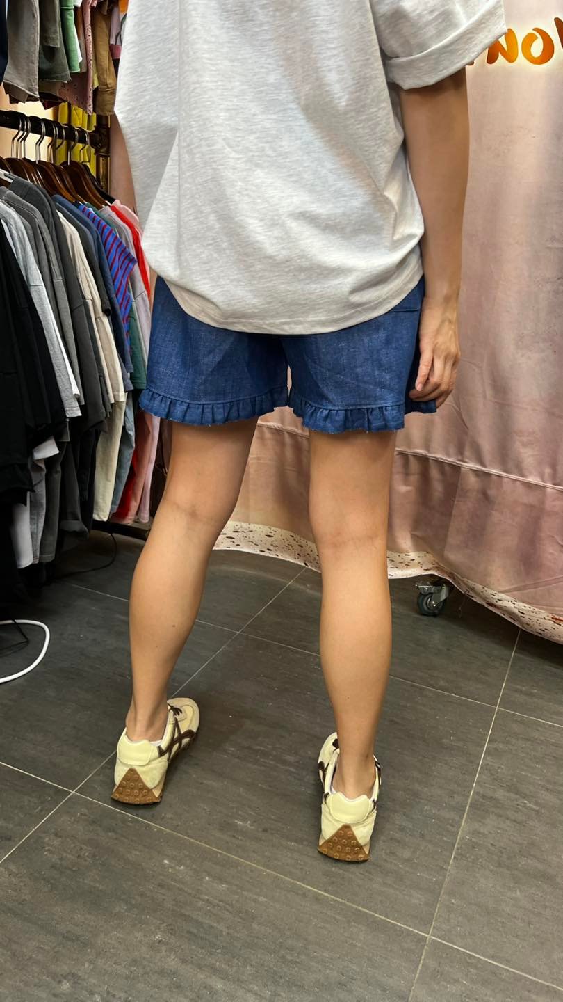 #7067 夏季斜紋布波浪腳短褲 - Image 6