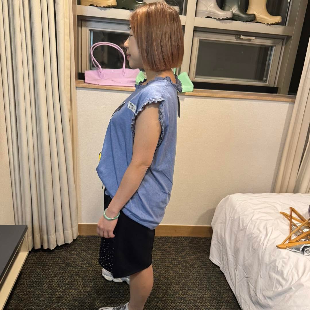 #7087 夏季米奇洗水藍棉料背心TEE - Image 12