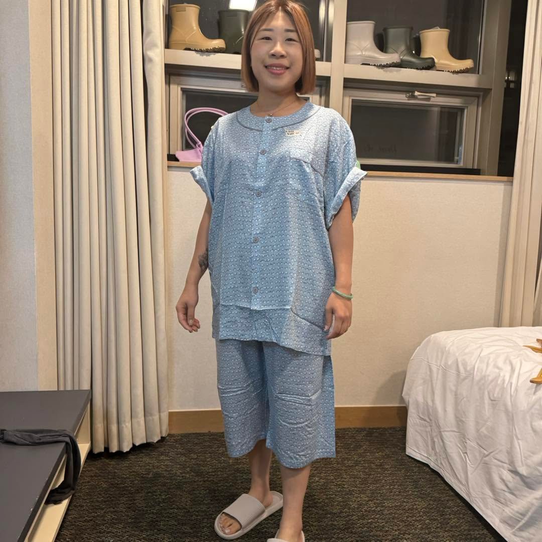 #7133 小鳥印花冰絲棉料睡衣套裝