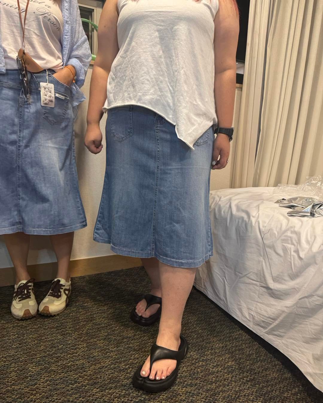 #7074 夏季薄料彈性半截牛仔裙 (S-XL) - Image 12