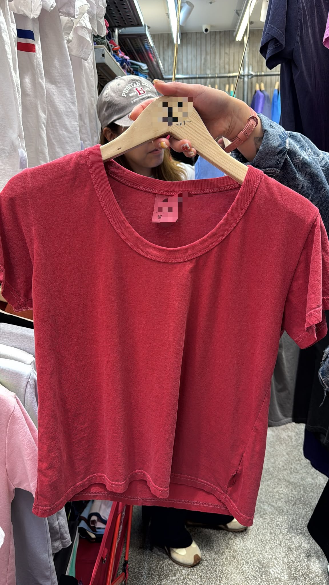#7083 夏季大U領薄棉料TEE - Image 10