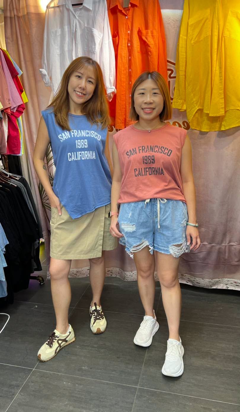 #7225 夏季英文印字背心TEE