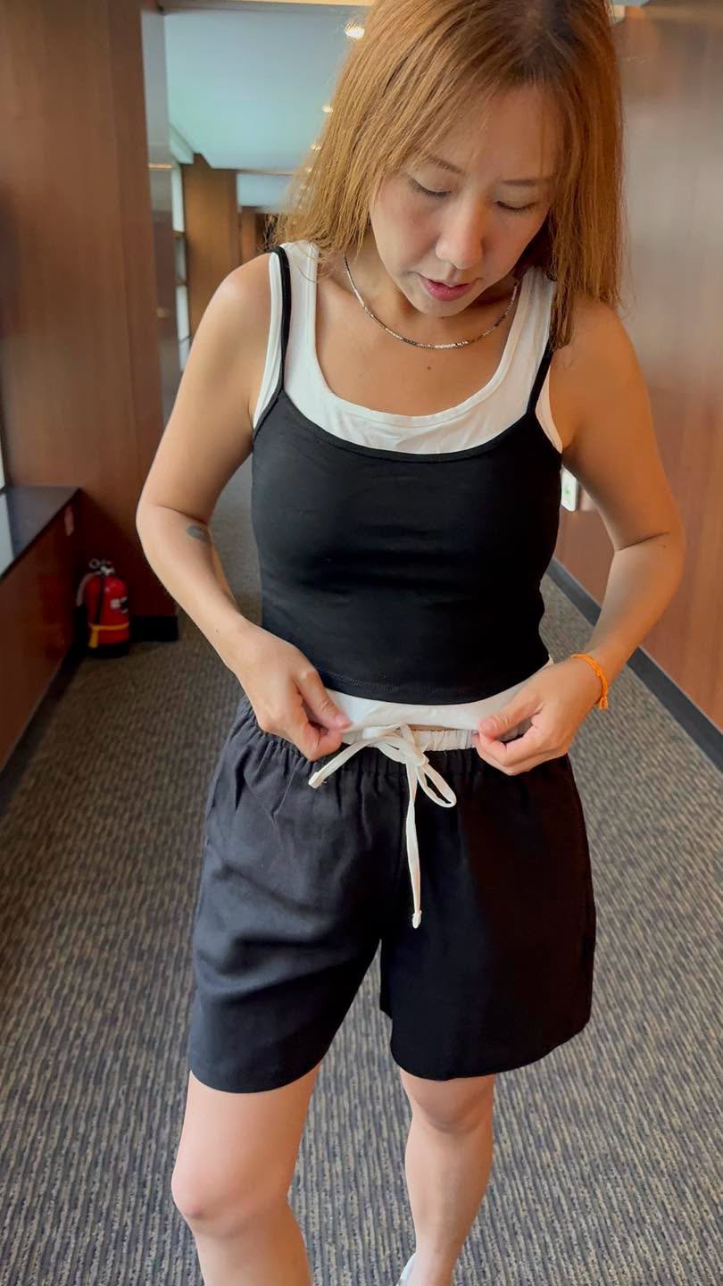 #7307 秋季假2件棉料背心BRATOP