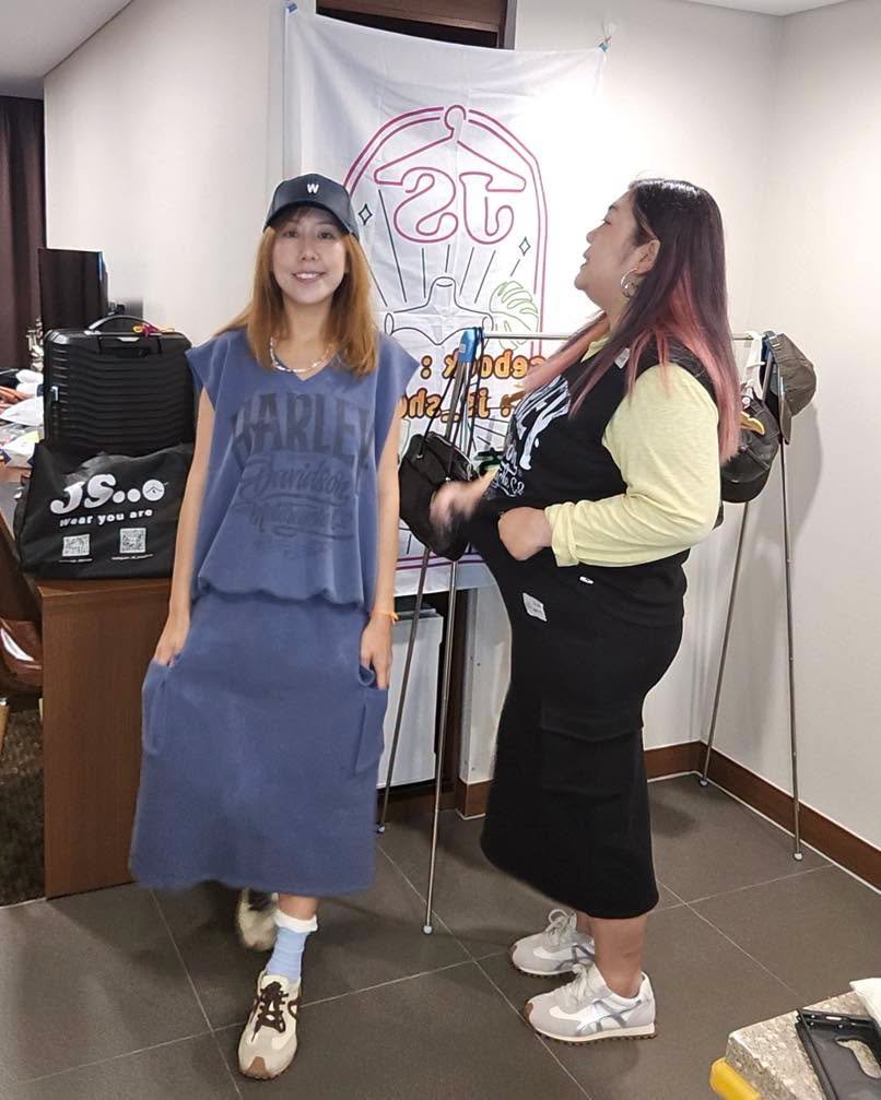#7273/7274 秋季V領珠地棉料背心半截裙套裝 (可分開訂購) - Image 9