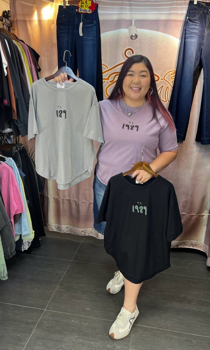#7282 秋季"1989" 印字棉料TEE