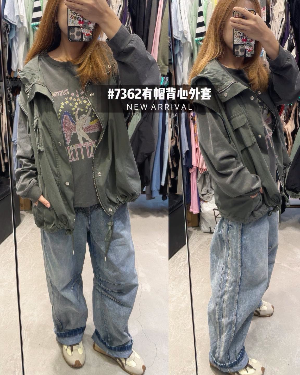 #7267 秋季天使印花洗水棉料TEE拼喱士腳 - Image 3