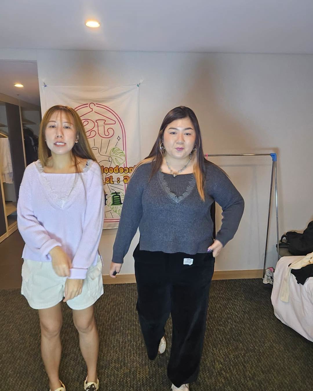 #7474 秋冬季假2件喱士V領線衫 - Image 7