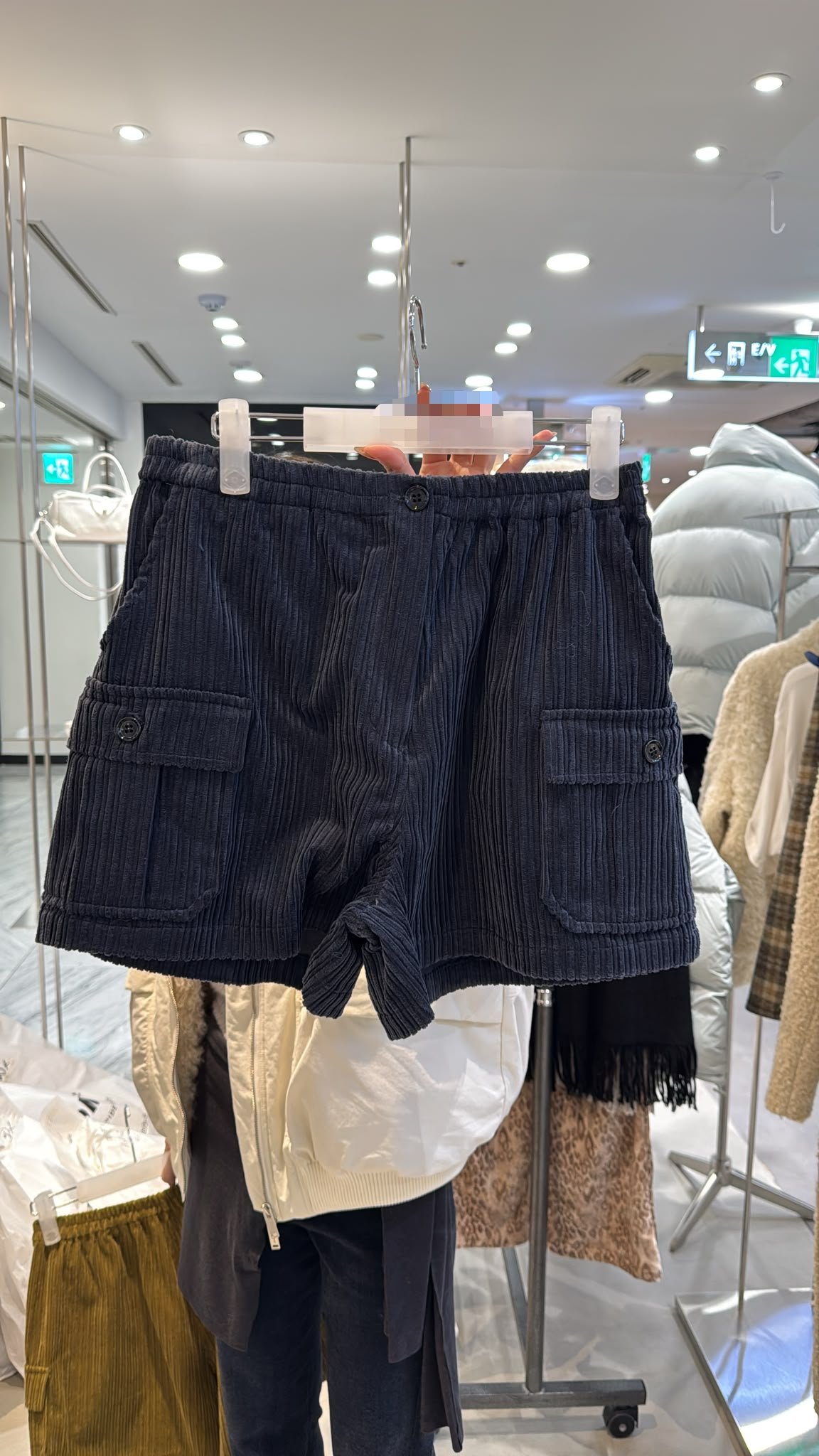 #7472 秋冬季CARGO袋燈芯絨短褲 - Image 7